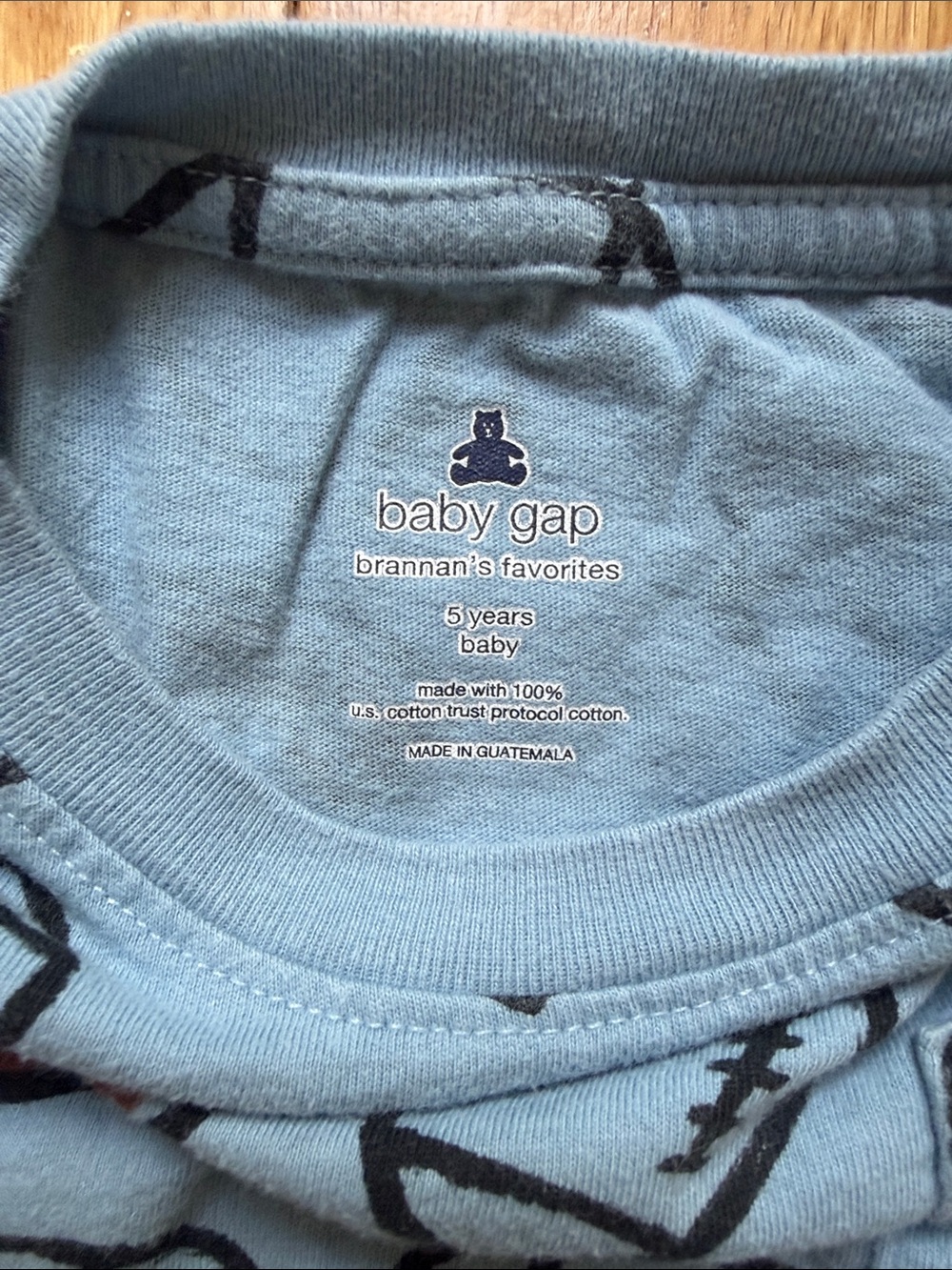 GAP Blue Long-Sleeve Tee with Football Print - Picture 3 of 3